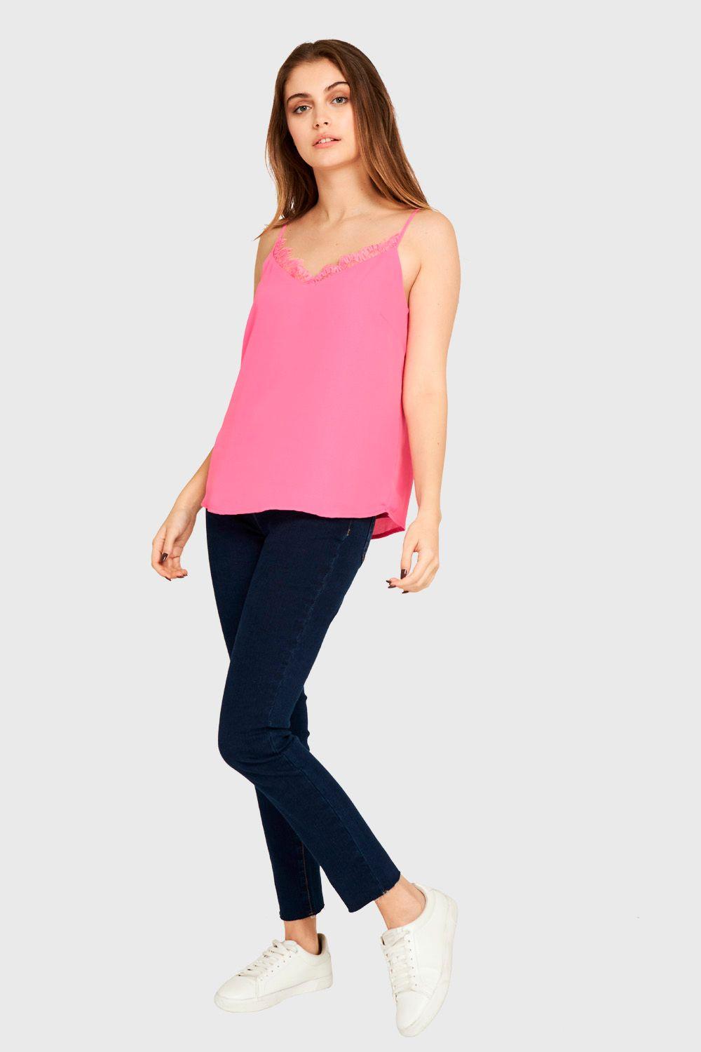 Top Pabilo Espalda Cruzada Fucsia Nicopoly-1