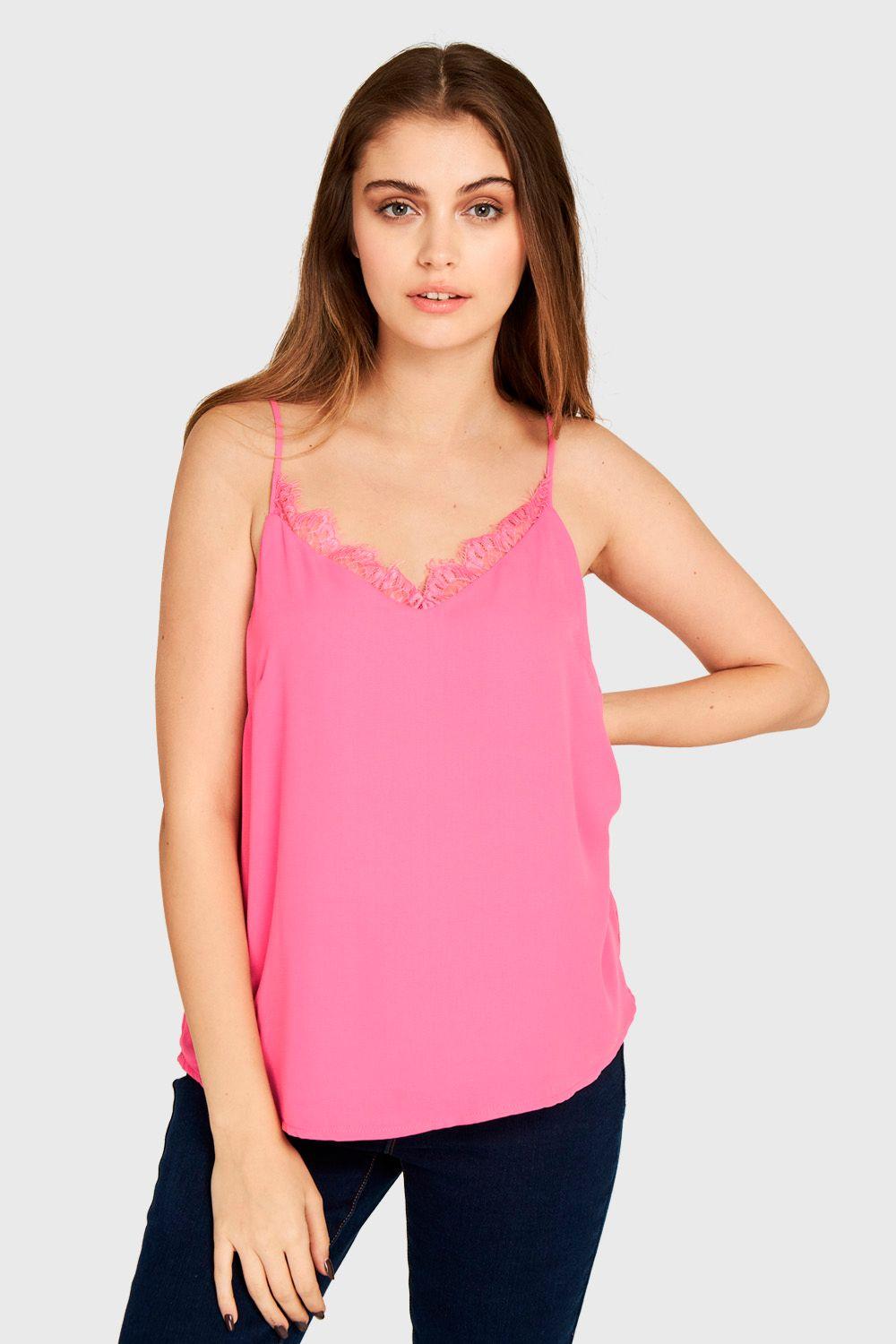 Top Pabilo Espalda Cruzada Fucsia Nicopoly-0