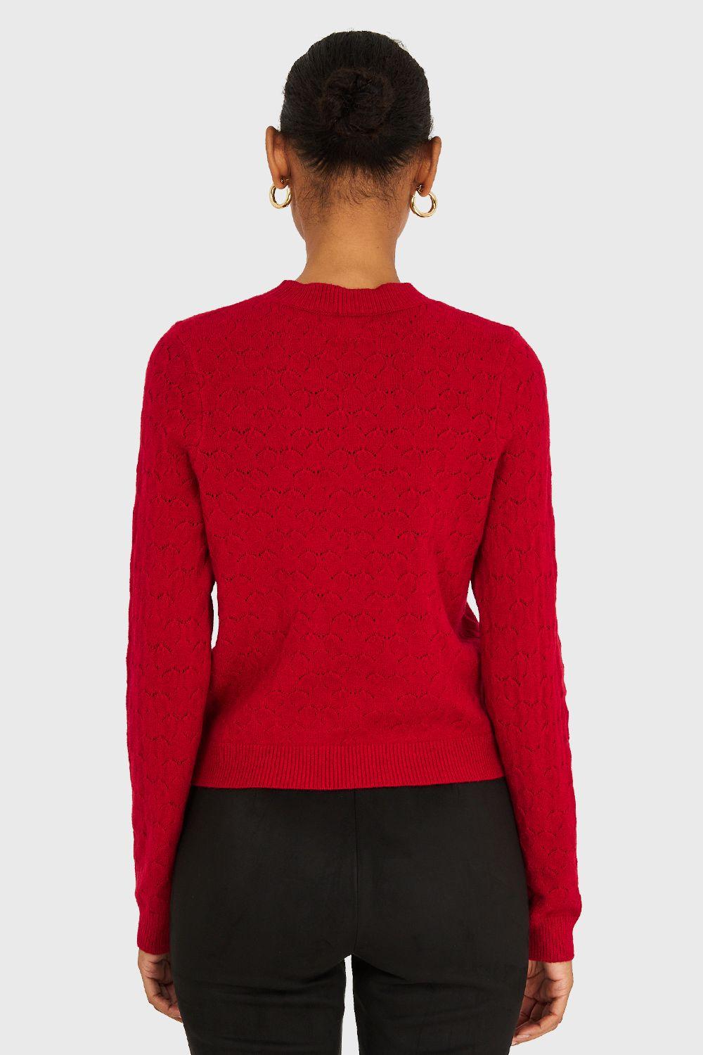 Sweater Básico Cuello Redondo Rojo Nicopoly-3