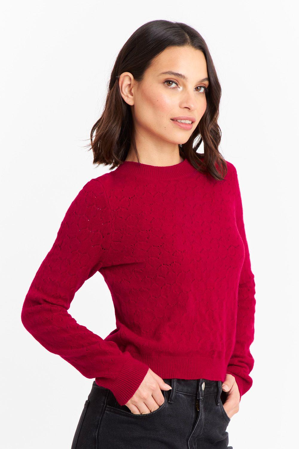 Sweater Básico Cuello Redondo Rojo Nicopoly-2