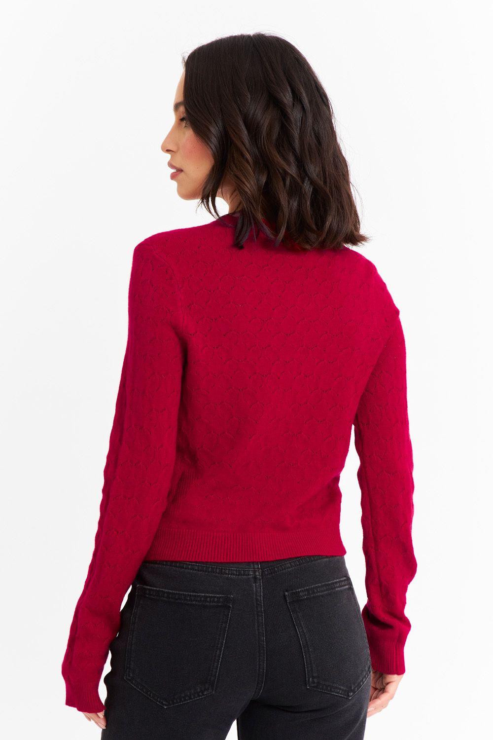 Sweater Básico Cuello Redondo Rojo Nicopoly-3