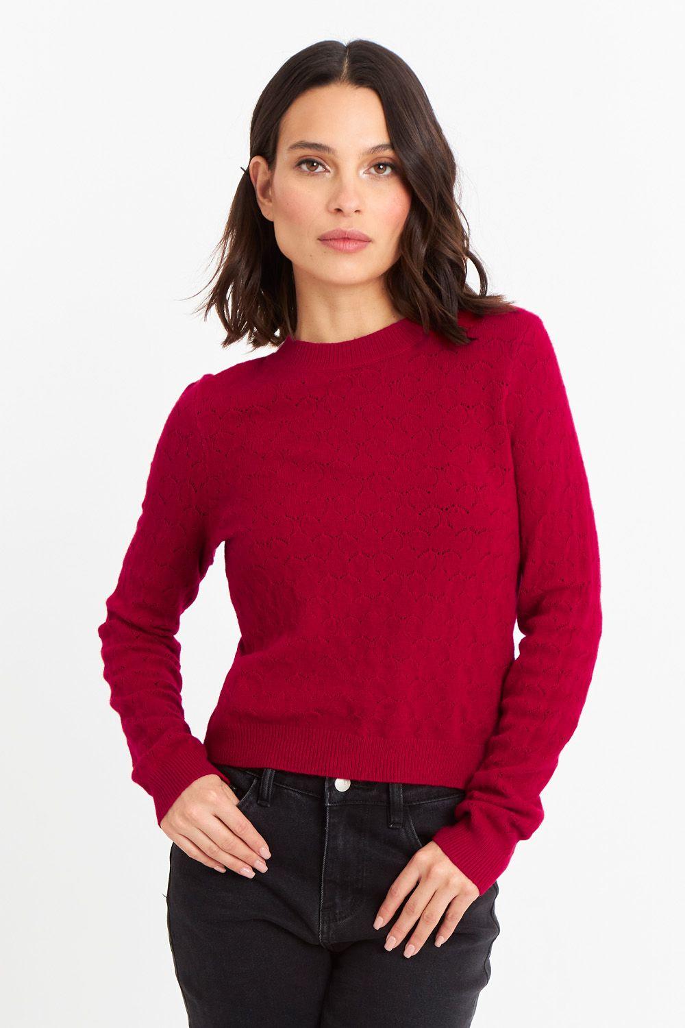 Sweater Básico Cuello Redondo Rojo Nicopoly-4