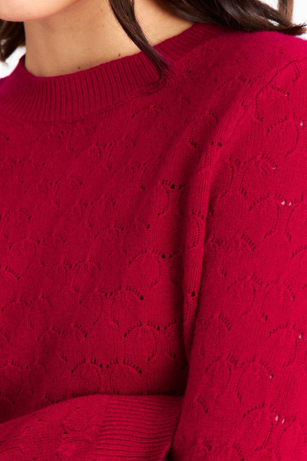 Sweater Básico Cuello Redondo Rojo Nicopoly-5