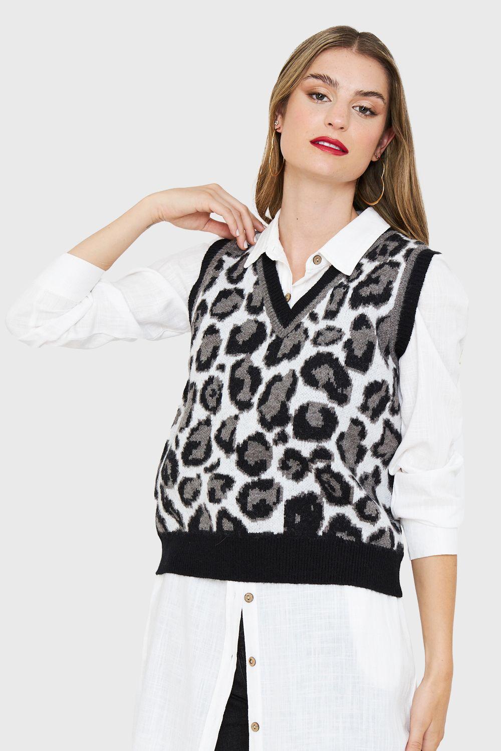 Chaleco Leopard Negro Nicopoly-4