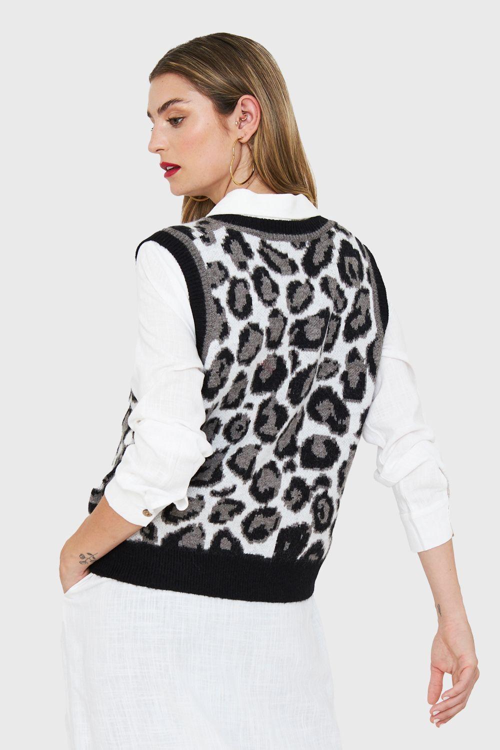 Chaleco Leopard Negro Nicopoly-3
