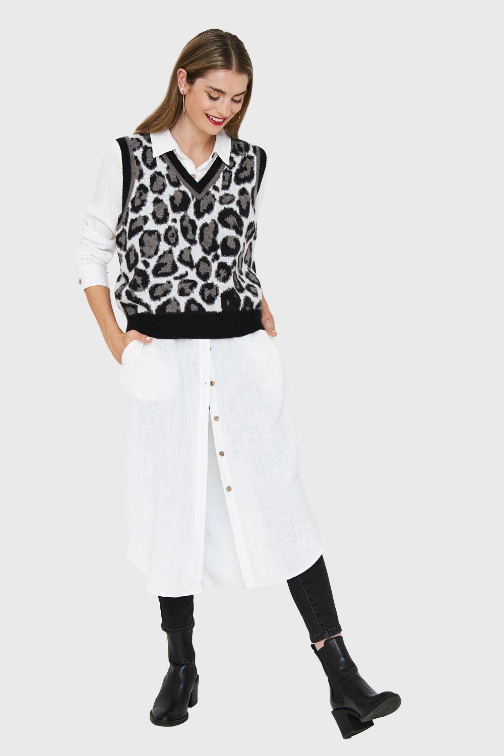 Chaleco Leopard Negro Nicopoly-1