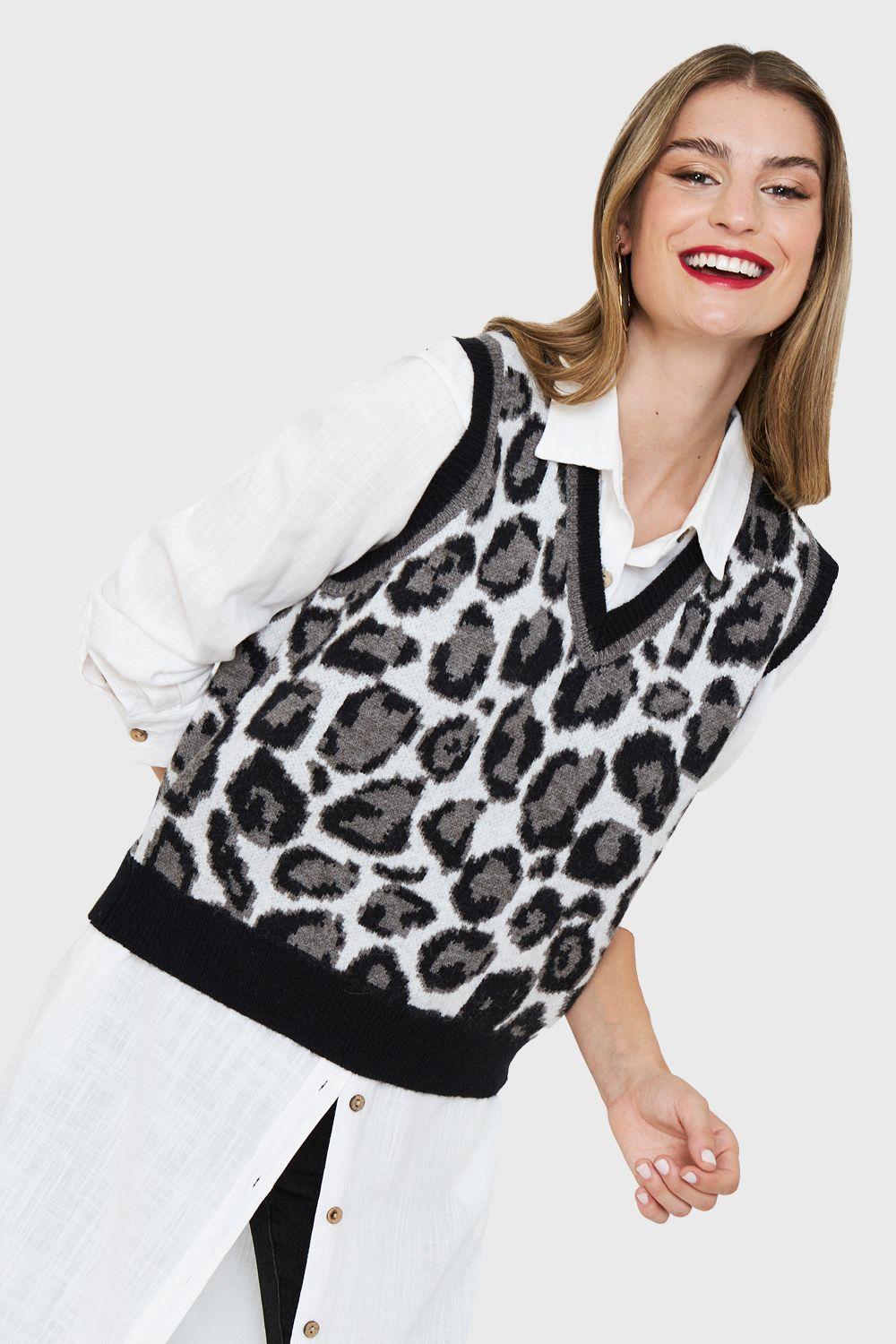 Chaleco Leopard Negro Nicopoly-0