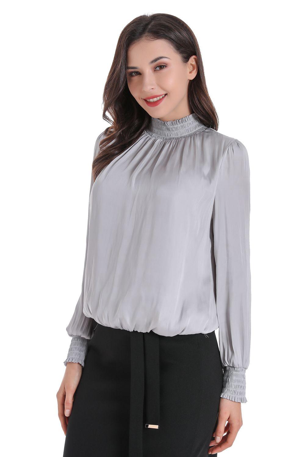 Blusa Escote Cruzado Espalda Gris Nicopoly-1