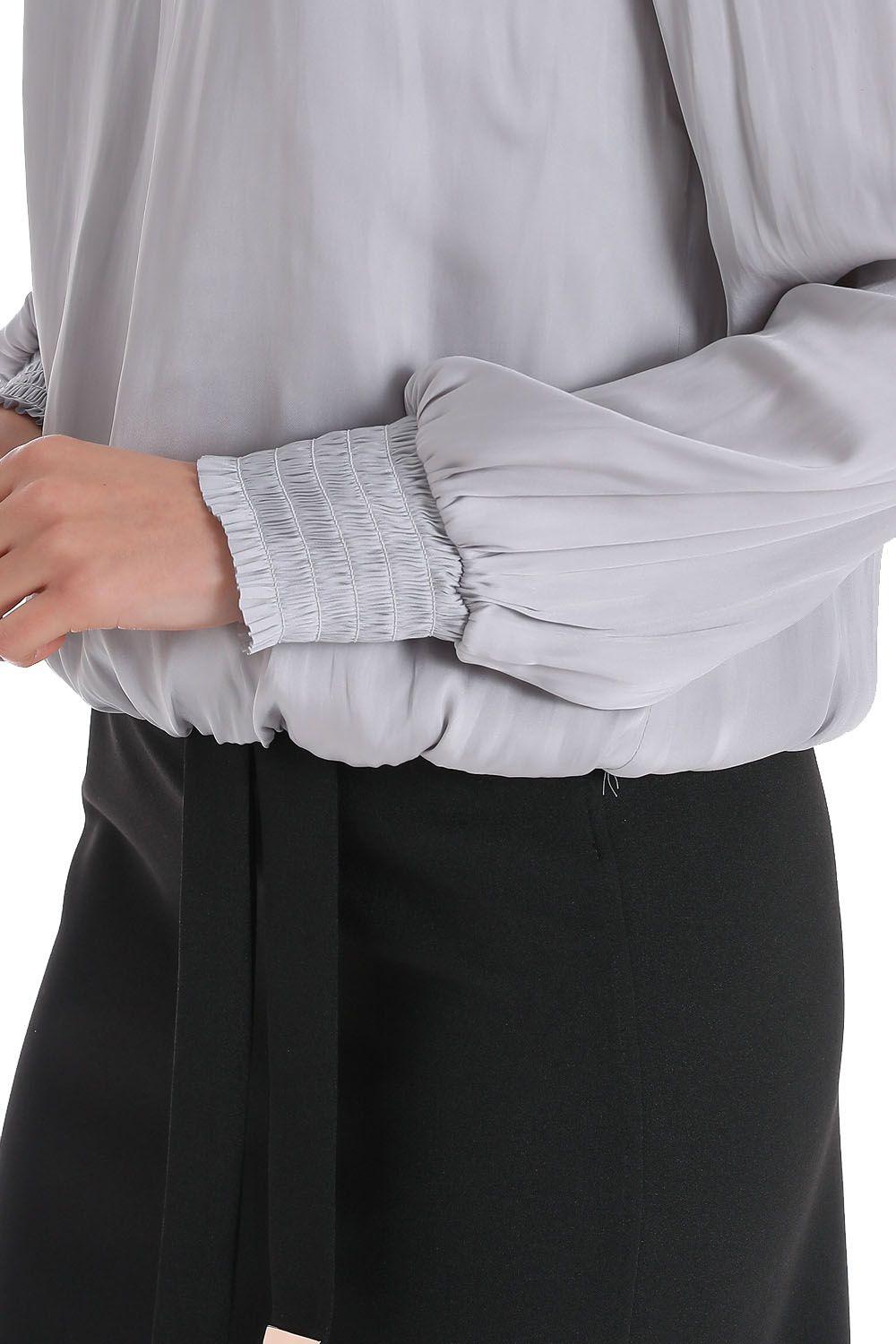 Blusa Escote Cruzado Espalda Gris Nicopoly-3
