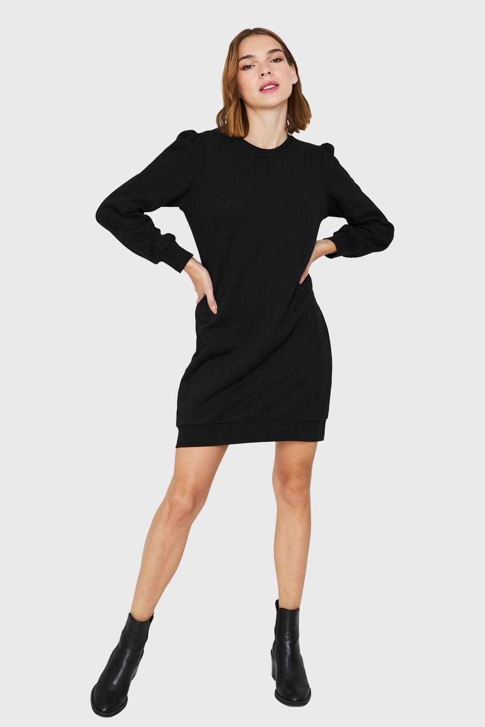 Vestido Tipo Polerón Negro Nicopoly-1