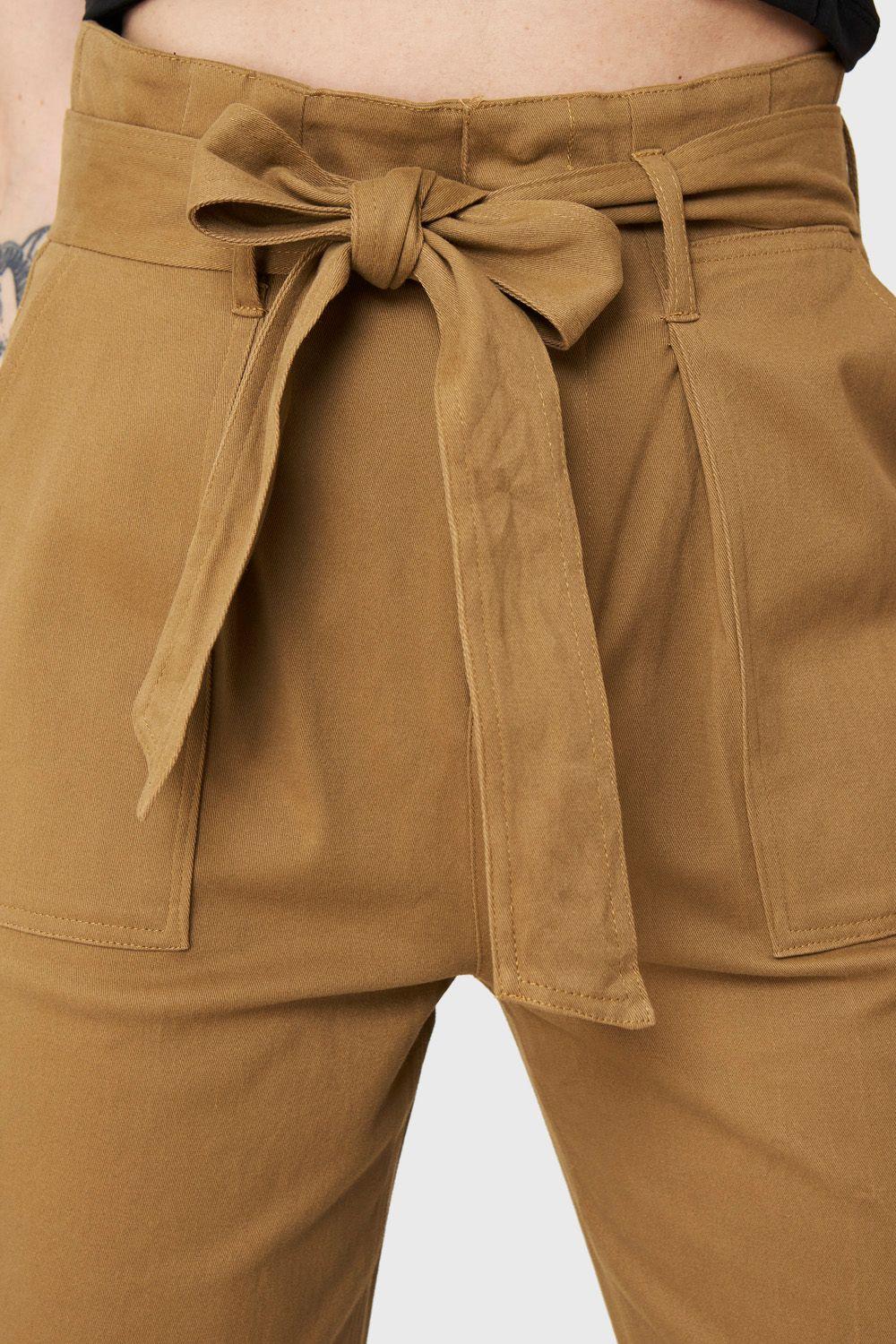 Pantalón Bolsillos Cargo Café Claro Nicopoly-5