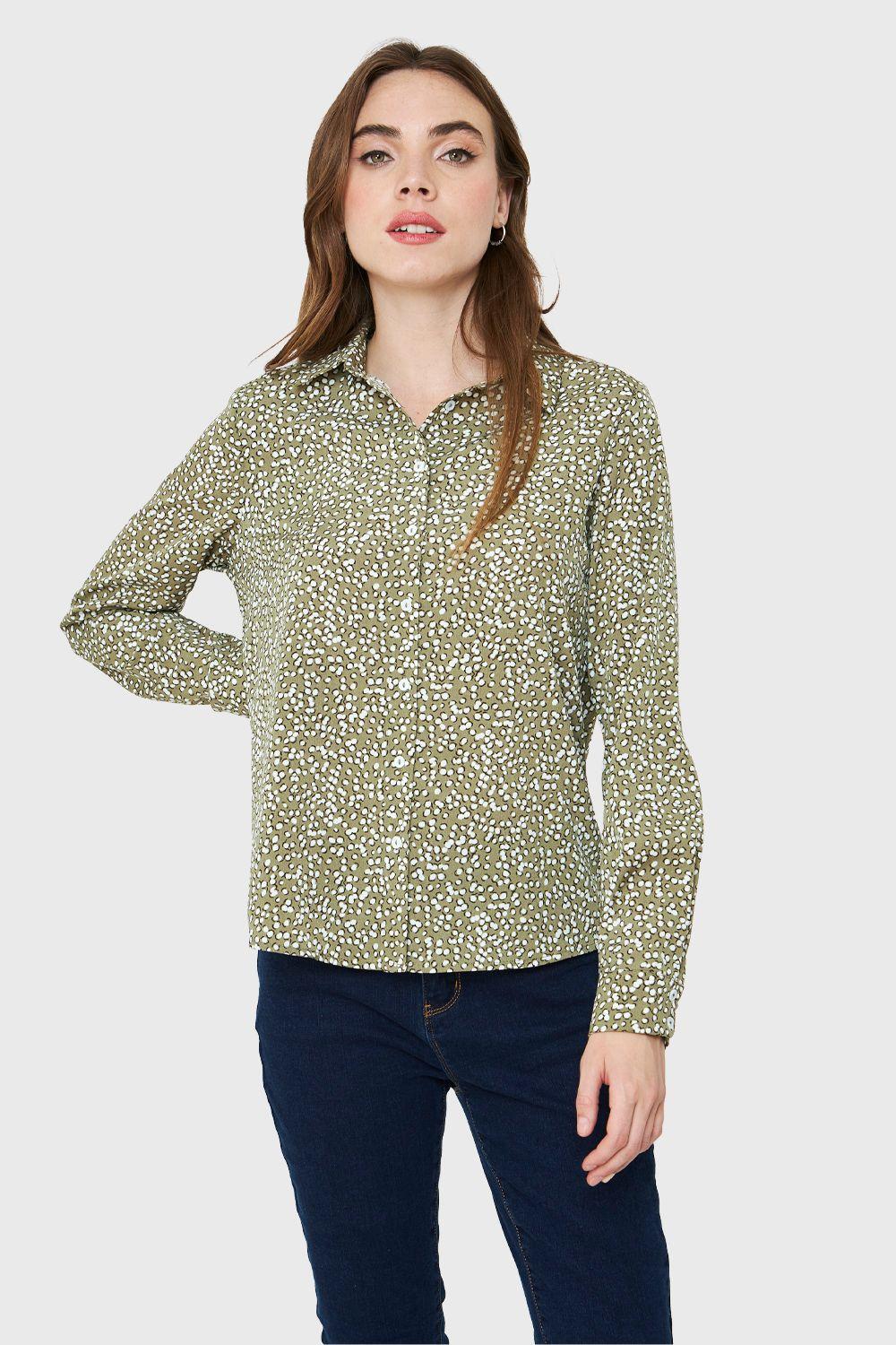 Blusa Lunares Irregulares Verde Nicopoly-0