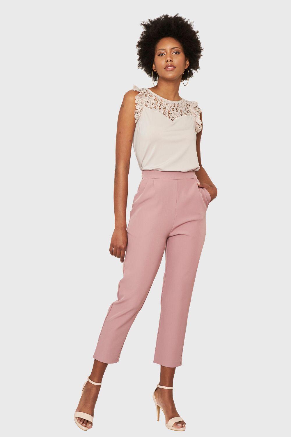 Polera Encaje Canesú Nude Nicopoly-1