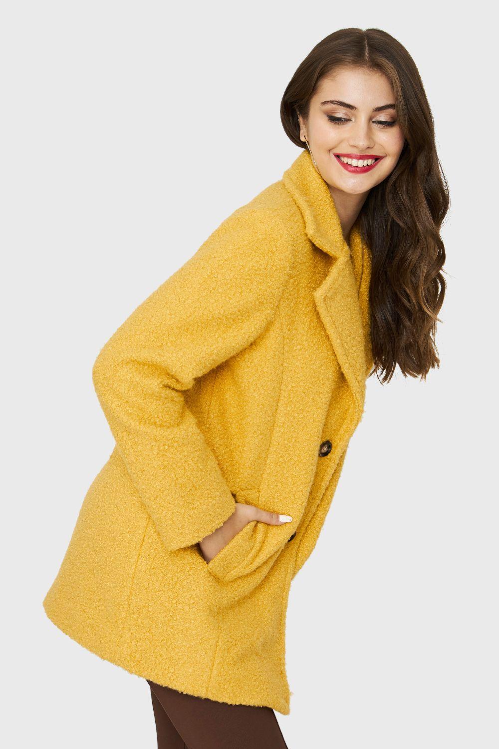 Abrigo Básico Dos Botones Amarillo Nicopoly-2