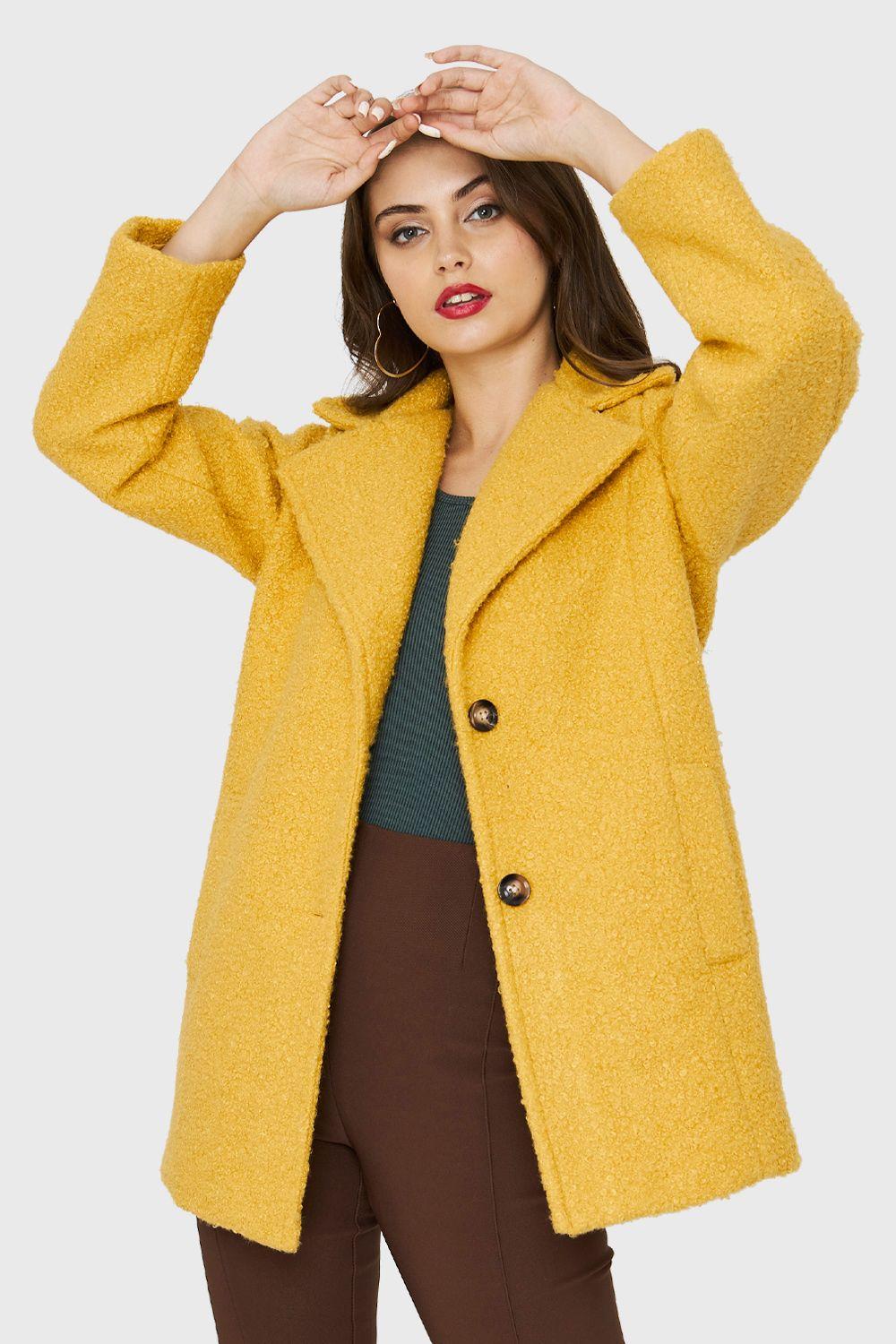 Abrigo Básico Dos Botones Amarillo Nicopoly-0