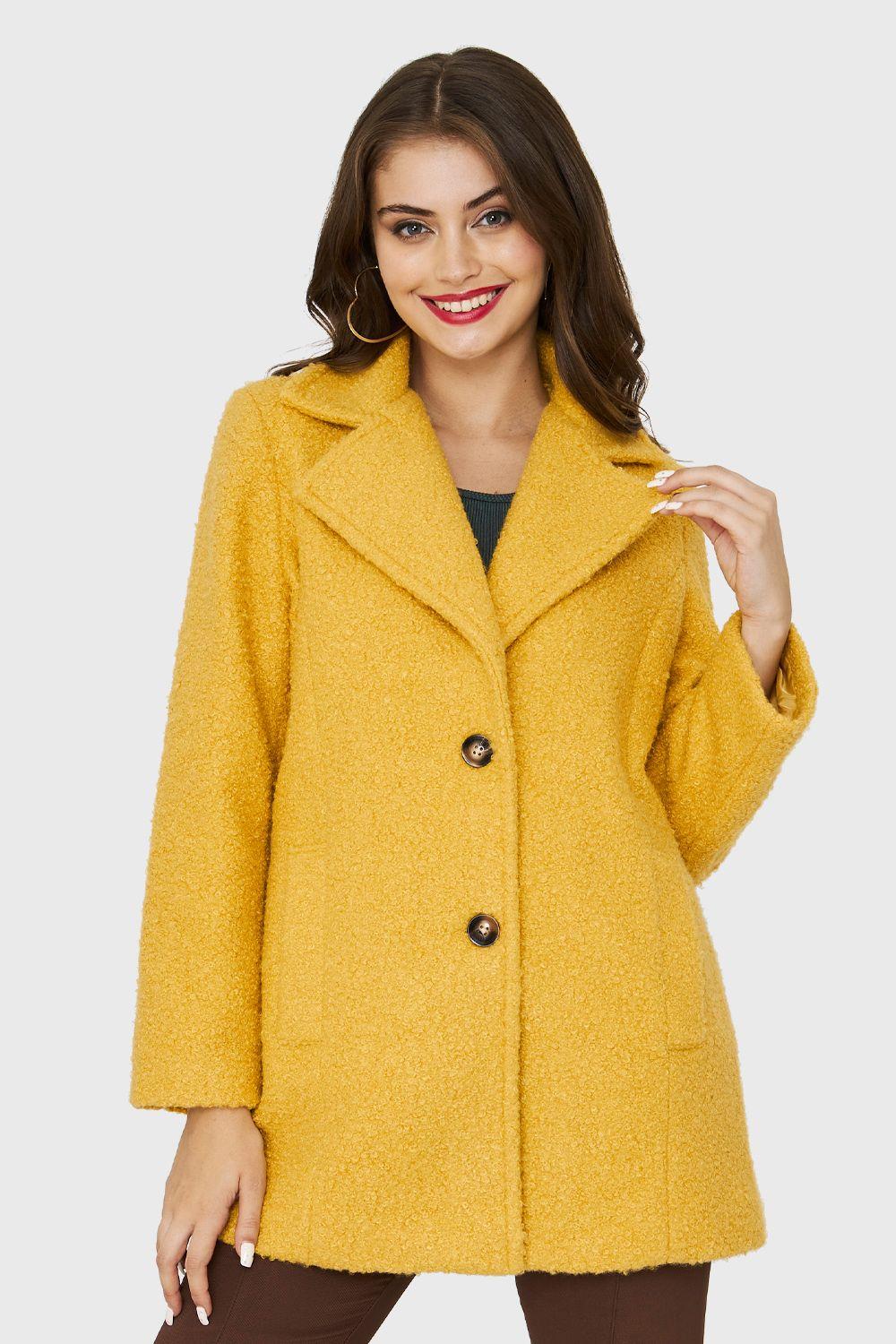 Abrigo Básico Dos Botones Amarillo Nicopoly-4