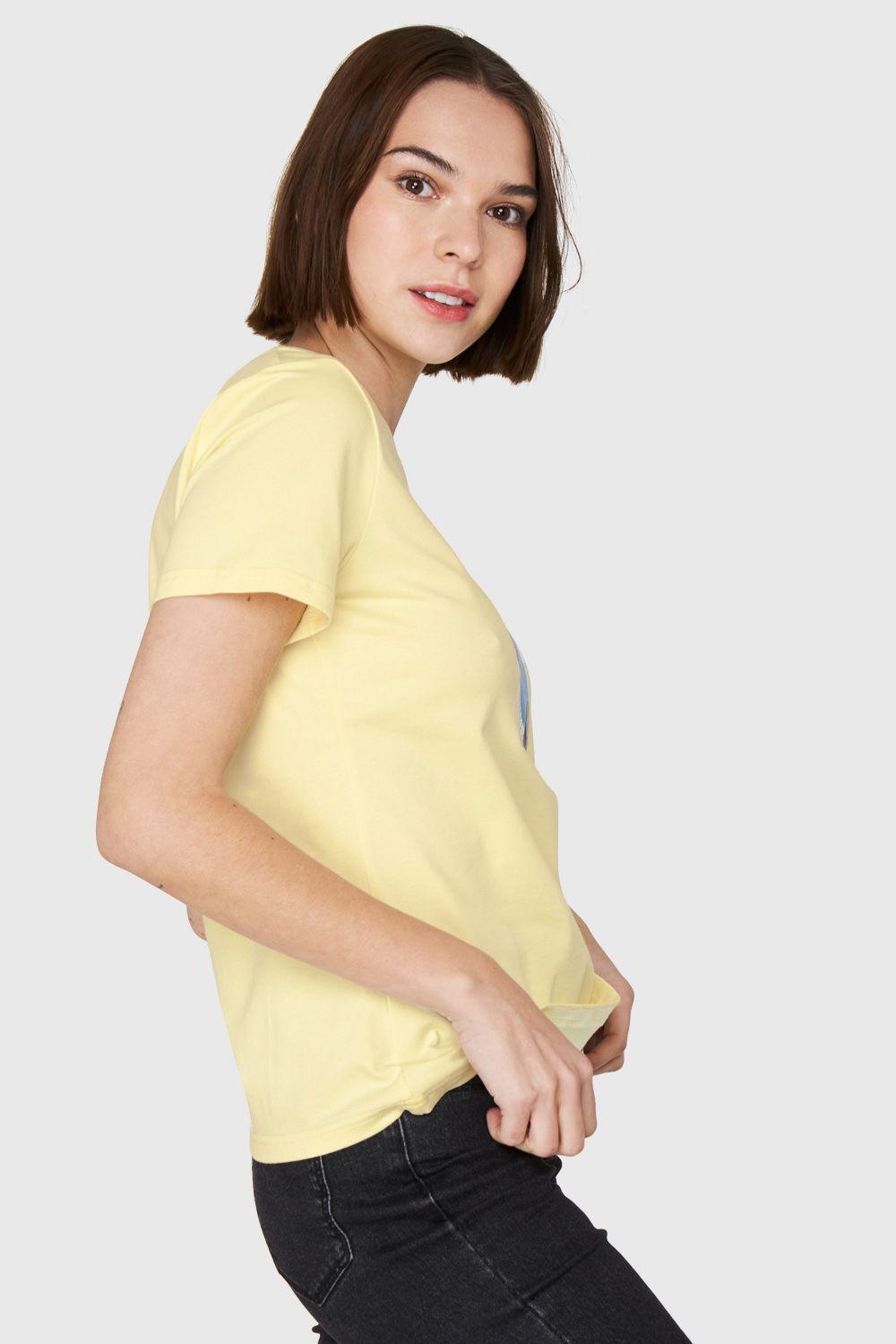 Polera Estampado Peces Amarillo Nicopoly-2