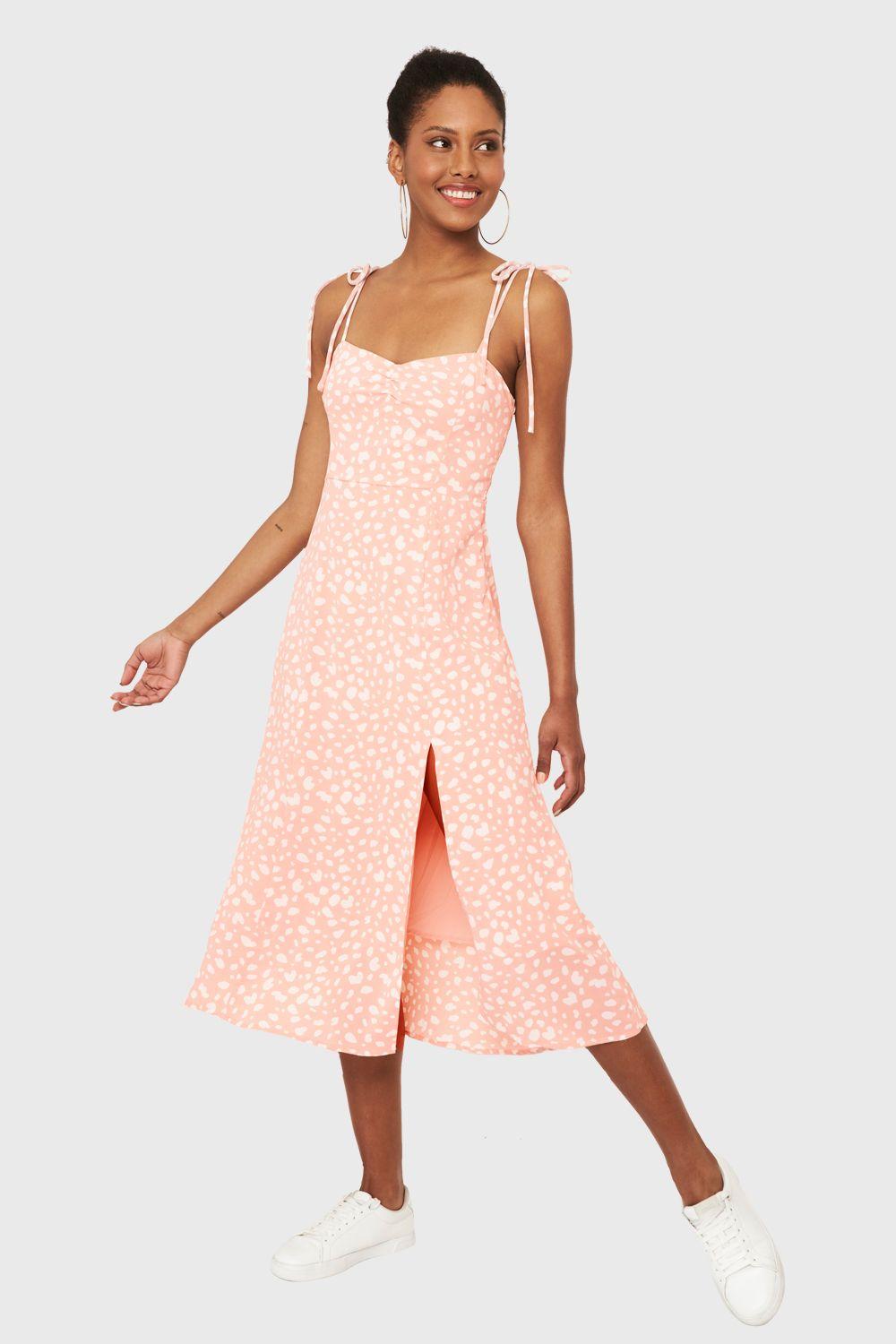 Vestido Midi Print Dálmata Rosado Nicopoly-1