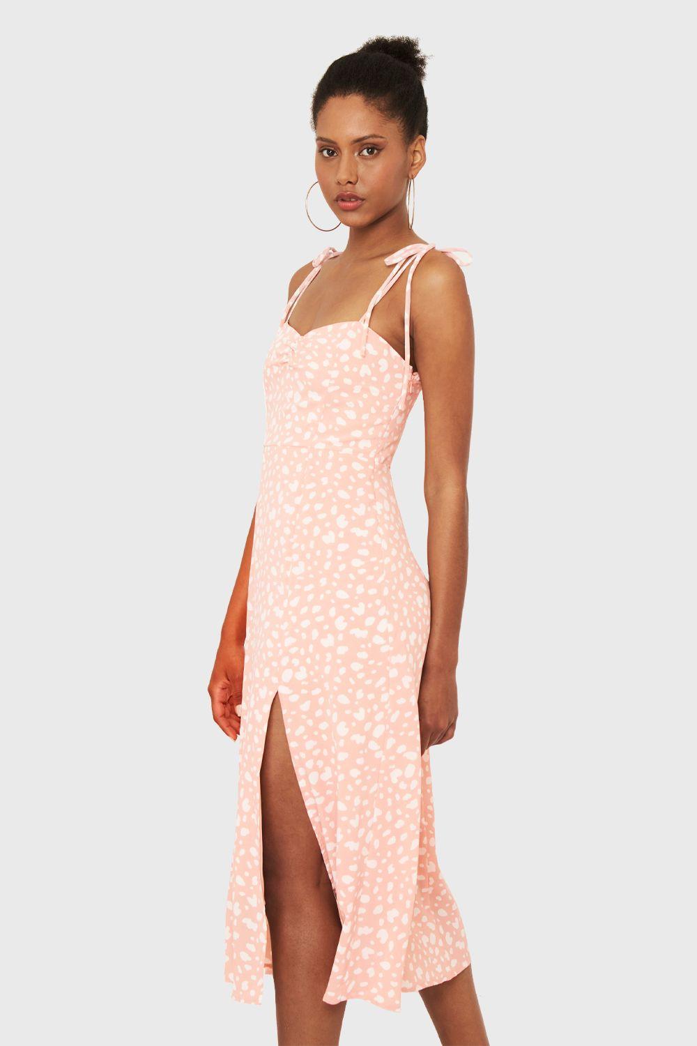 Vestido Midi Print Dálmata Rosado Nicopoly-2