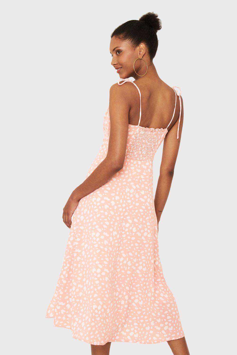 Vestido Midi Print Dálmata Rosado Nicopoly-3