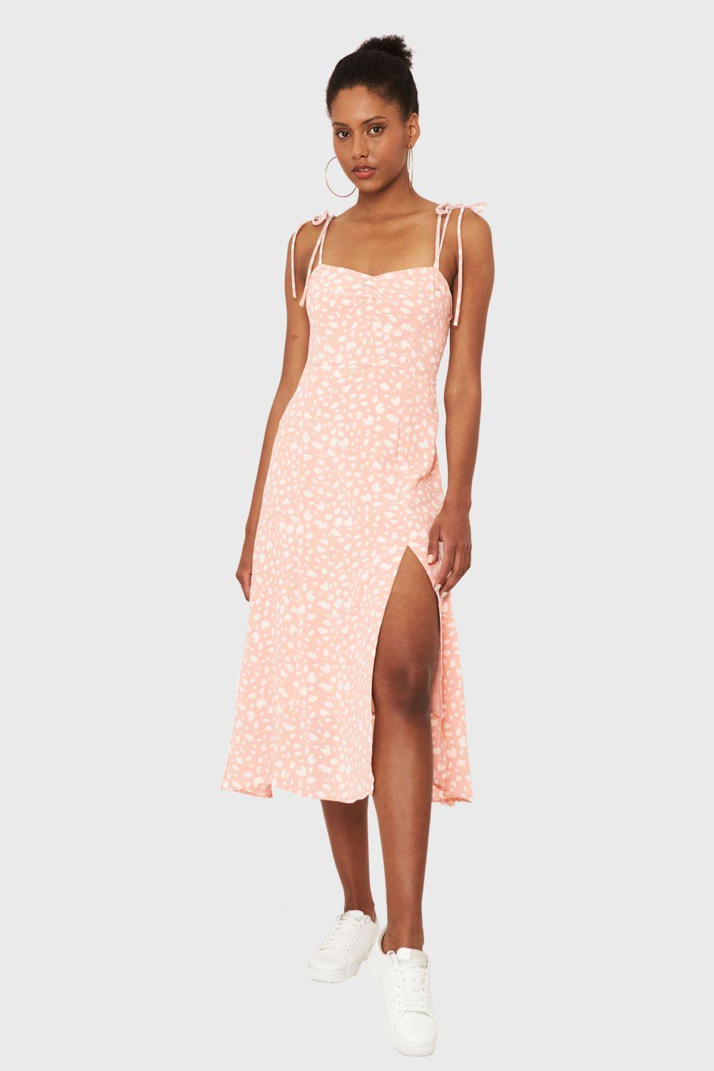 Vestido Midi Print Dálmata Rosado Nicopoly-4