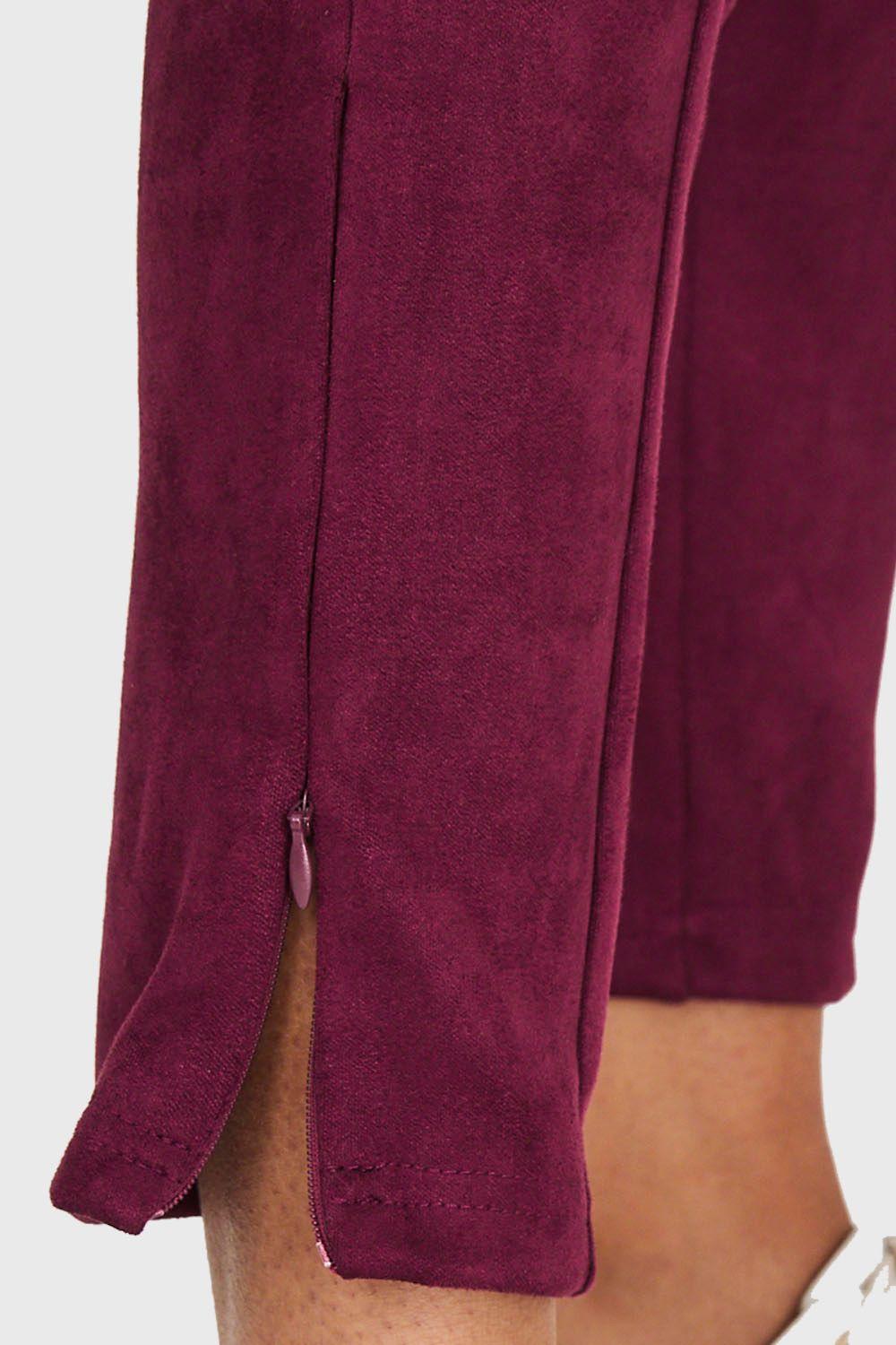 Calza Tipo Gamuza Burdeo Nicopoly-5