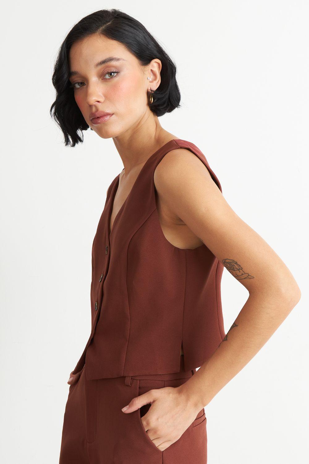 Gilet 4 Botones Óxido Nicopoly-2