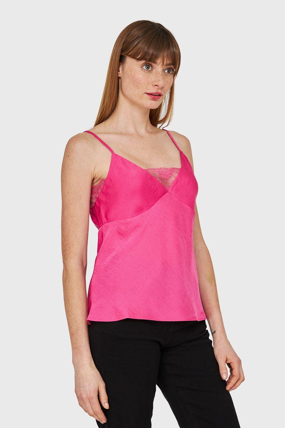 Top Lencero Con Encaje Fucsia Nicopoly-2