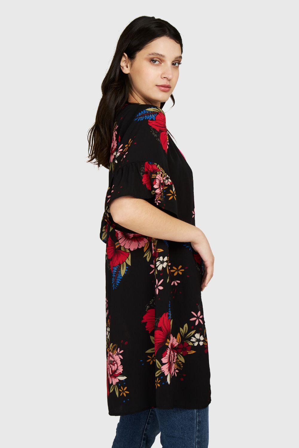 Kimono Manga Vuelos Negro Nicopoly-2