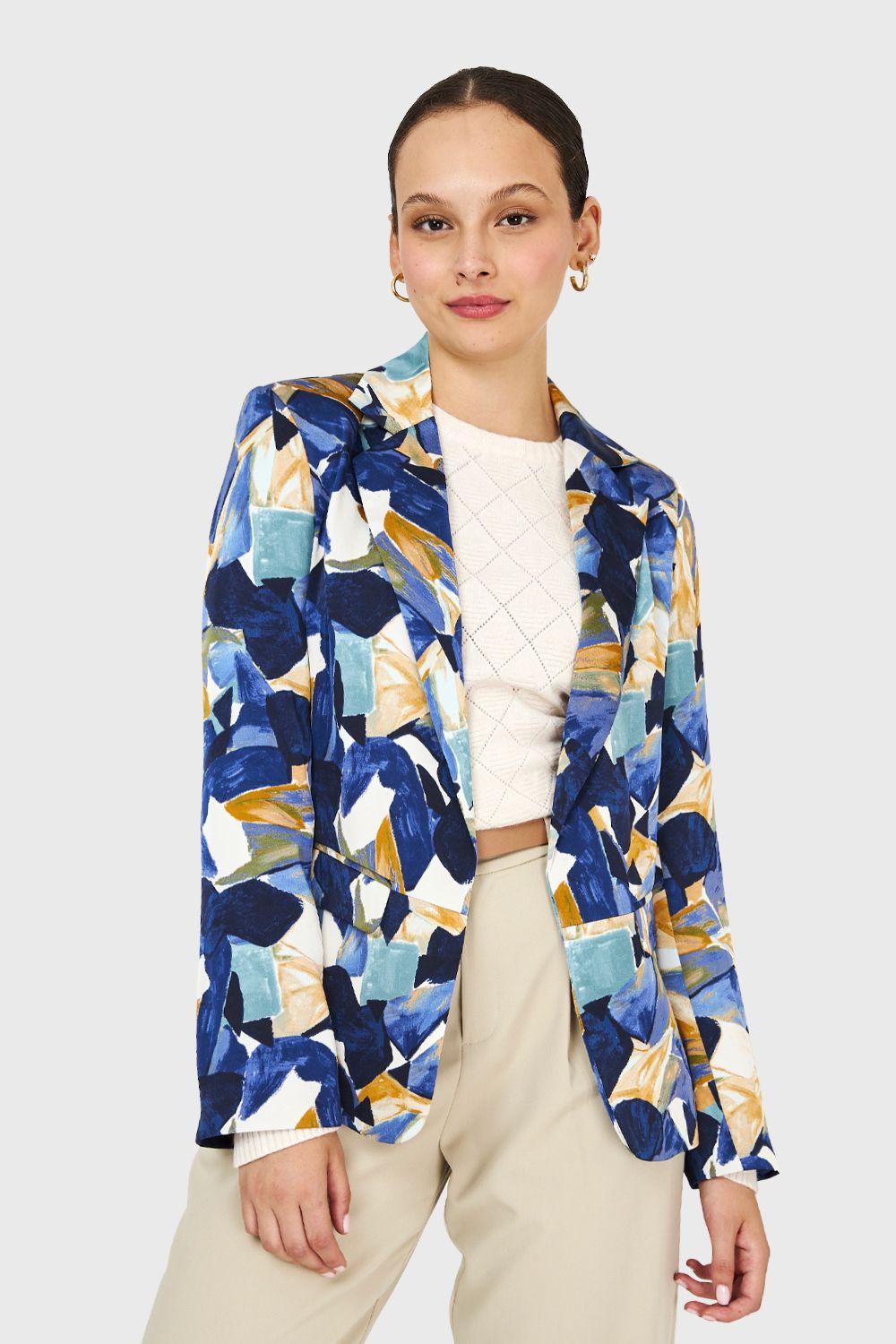 Blazer Pinceladas Azul Nicopoly-4
