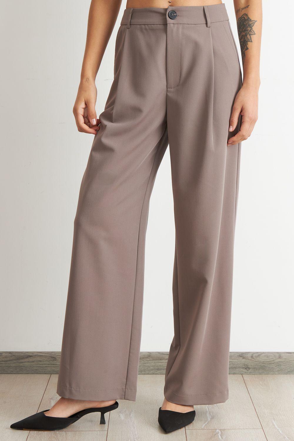 Pantalón Vestir Recto Mocca Nicopoly-4