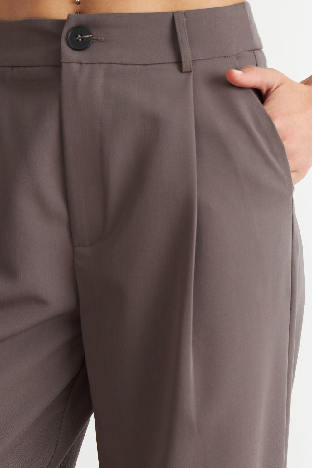 Pantalón Vestir Recto Mocca Nicopoly-5