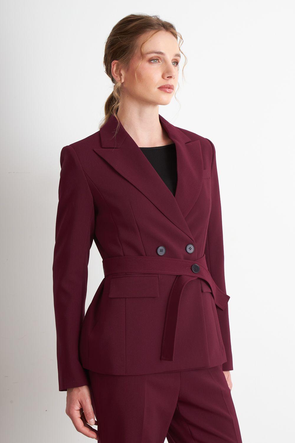 Blazer Cinturón Burdeo Nicopoly-2