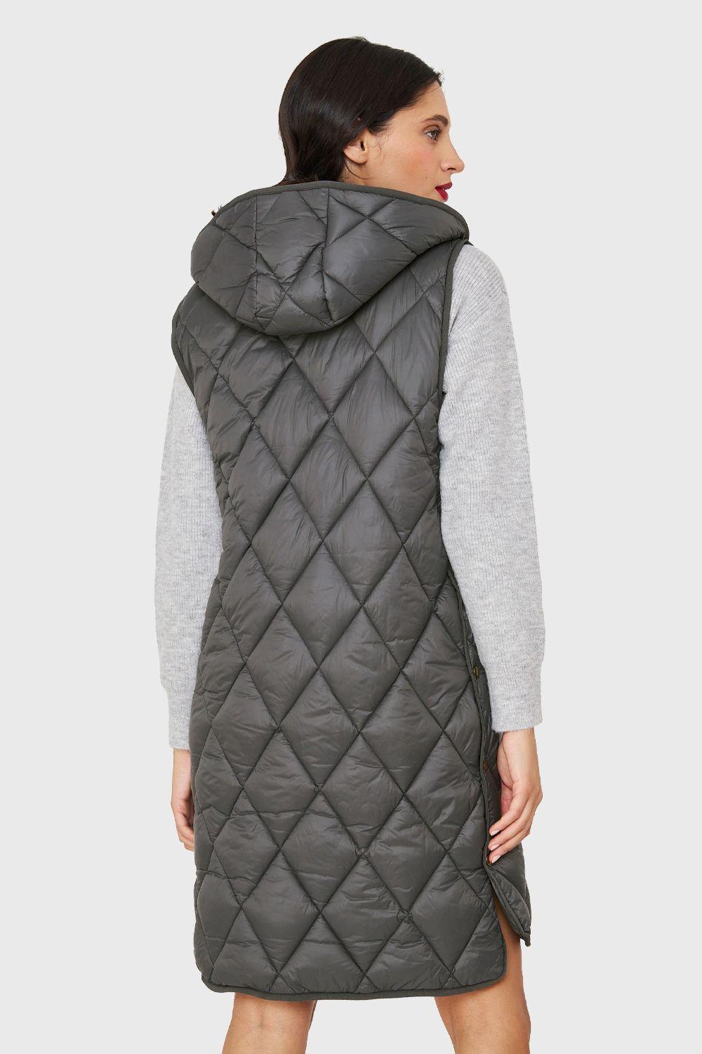 Parka Sin Mangas Quilt Gris Nicopoly-3