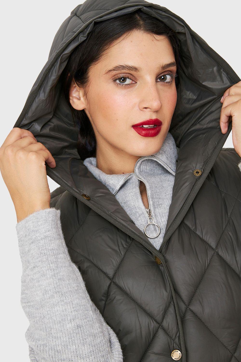 Parka Sin Mangas Quilt Gris Nicopoly-5