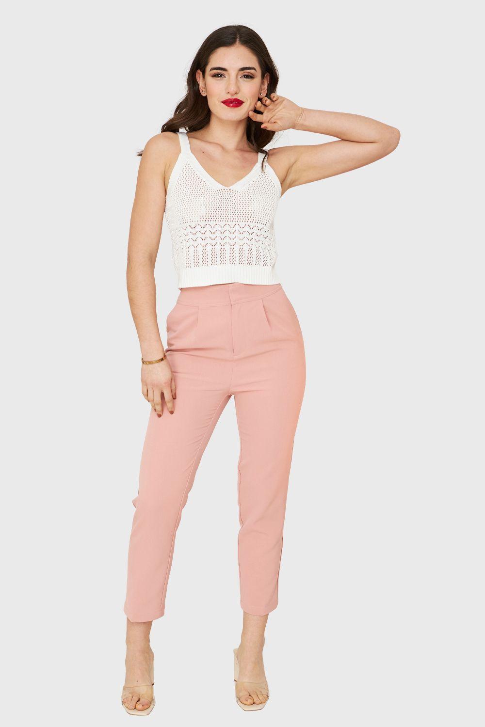 Crop Top Tipo Tejido Blanco Nicopoly-1