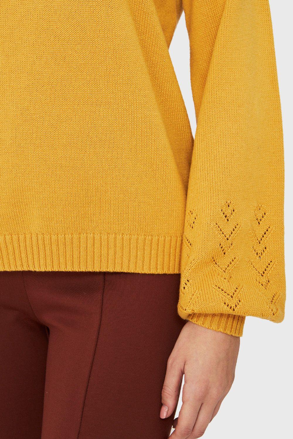 Sweater Tipo Hilo Manga Globo Amarillo Nicopoly-5