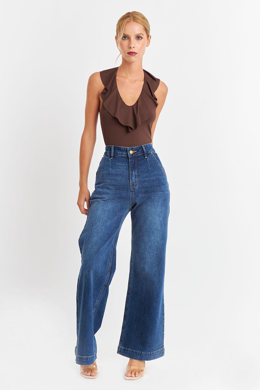 Body Escote Volantes Café Nicopoly-1