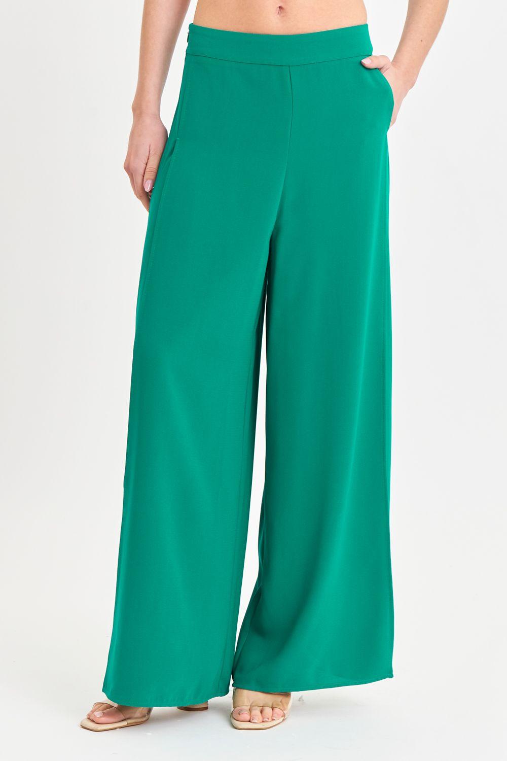 Pantalón Palazzo Tajos Verde Nicopoly-0