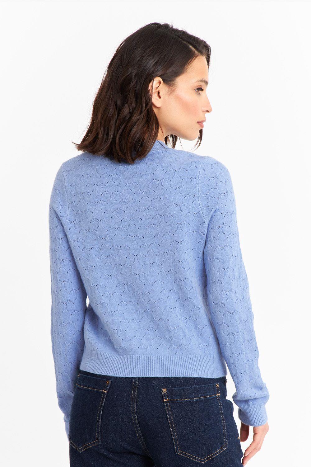 Sweater Básico Cuello Redondo Celeste Nicopoly-3