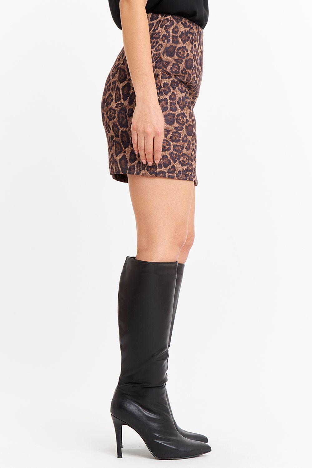 Mini Falda Leopardo Café Nicopoly-2