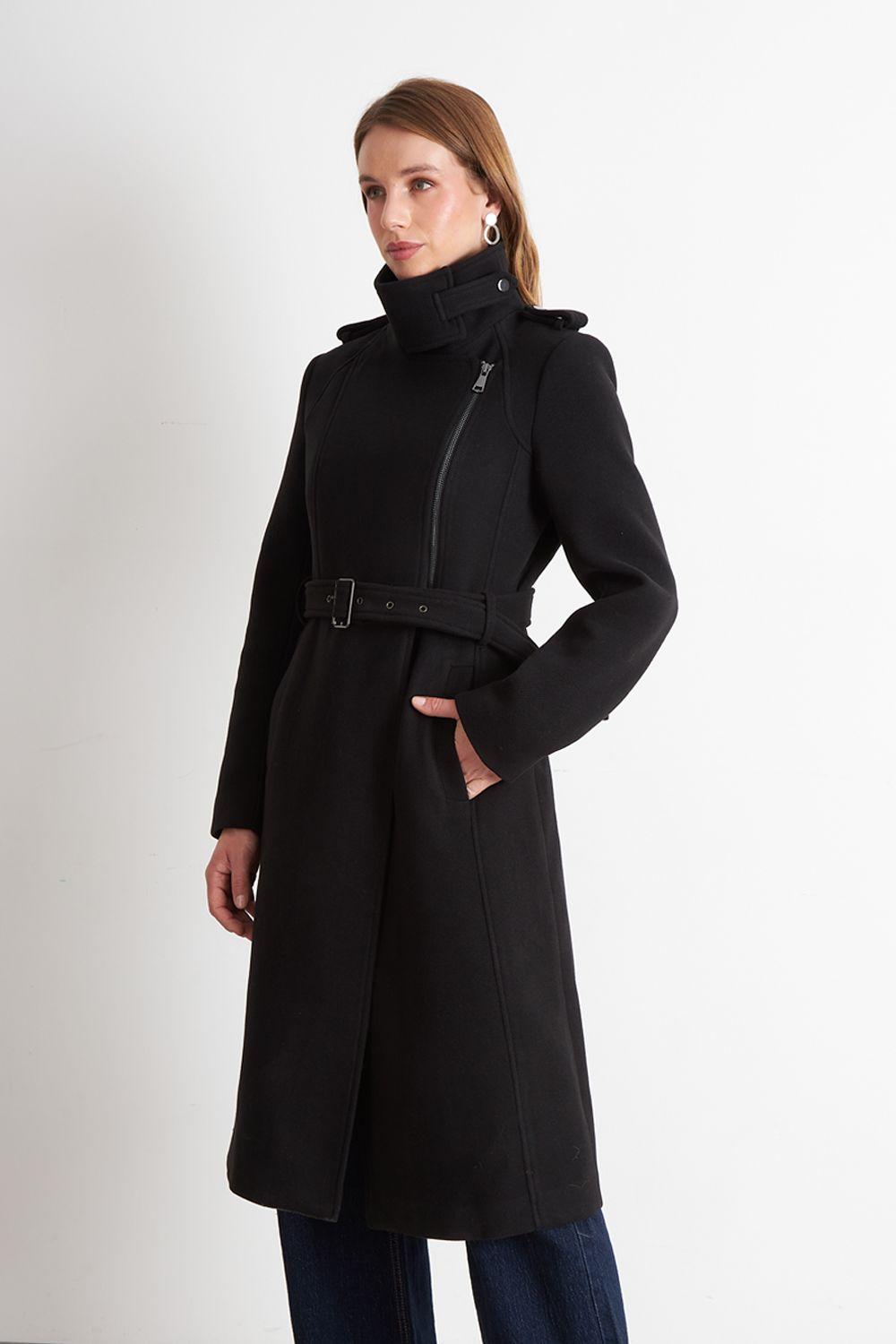 Abrigo Solapa y Cinturón Negro Nicopoly-2