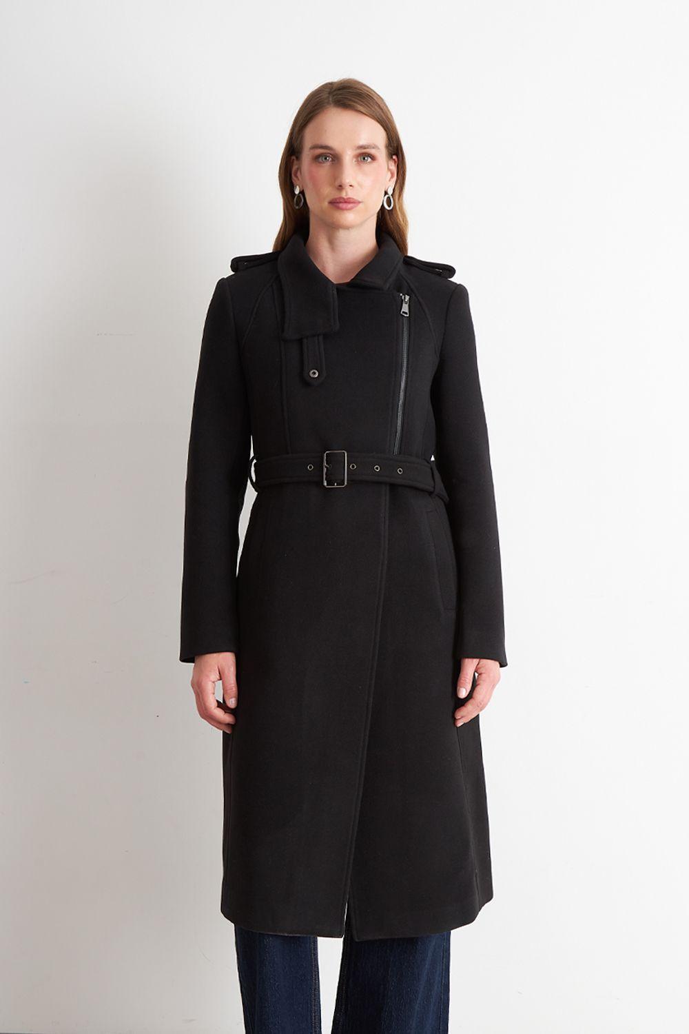 Abrigo Solapa y Cinturón Negro Nicopoly-4