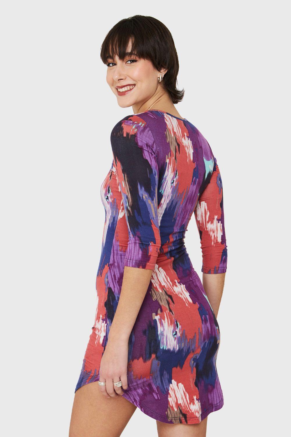 Vestido Corto Multicolor Nicopoly-3