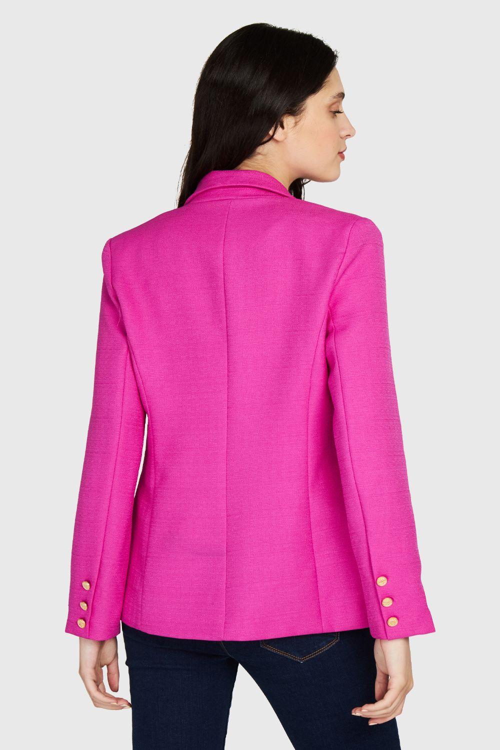Blazer Botones Dorados Fucsia Nicopoly-3