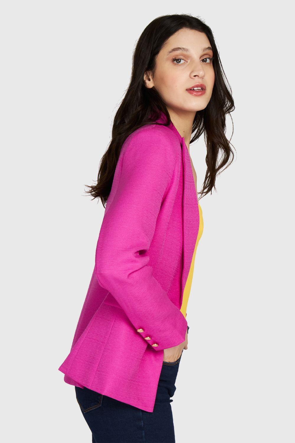 Blazer Botones Dorados Fucsia Nicopoly-2
