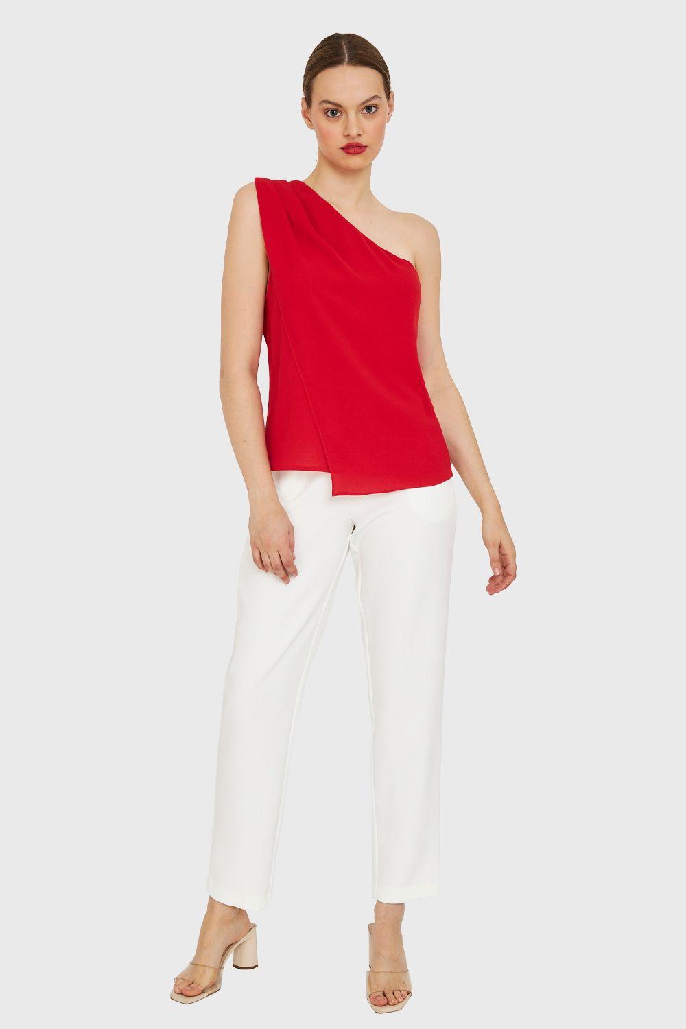Blusa Asimétrica Rojo Nicopoly-1