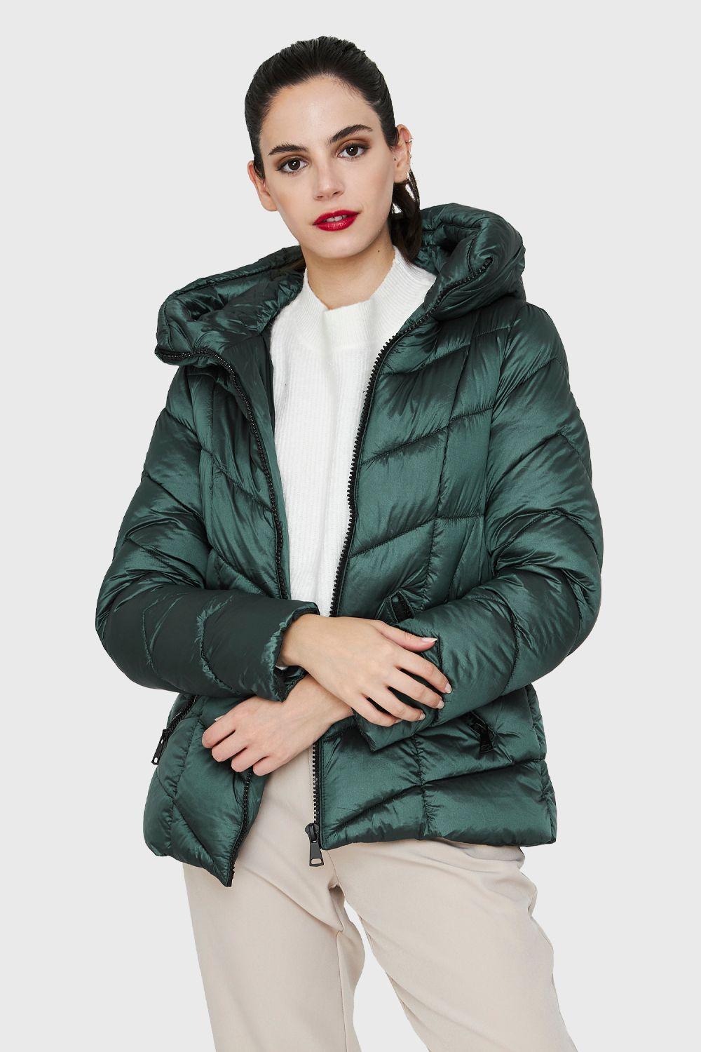 Parka Corta Gorro Verde Nicopoly-4