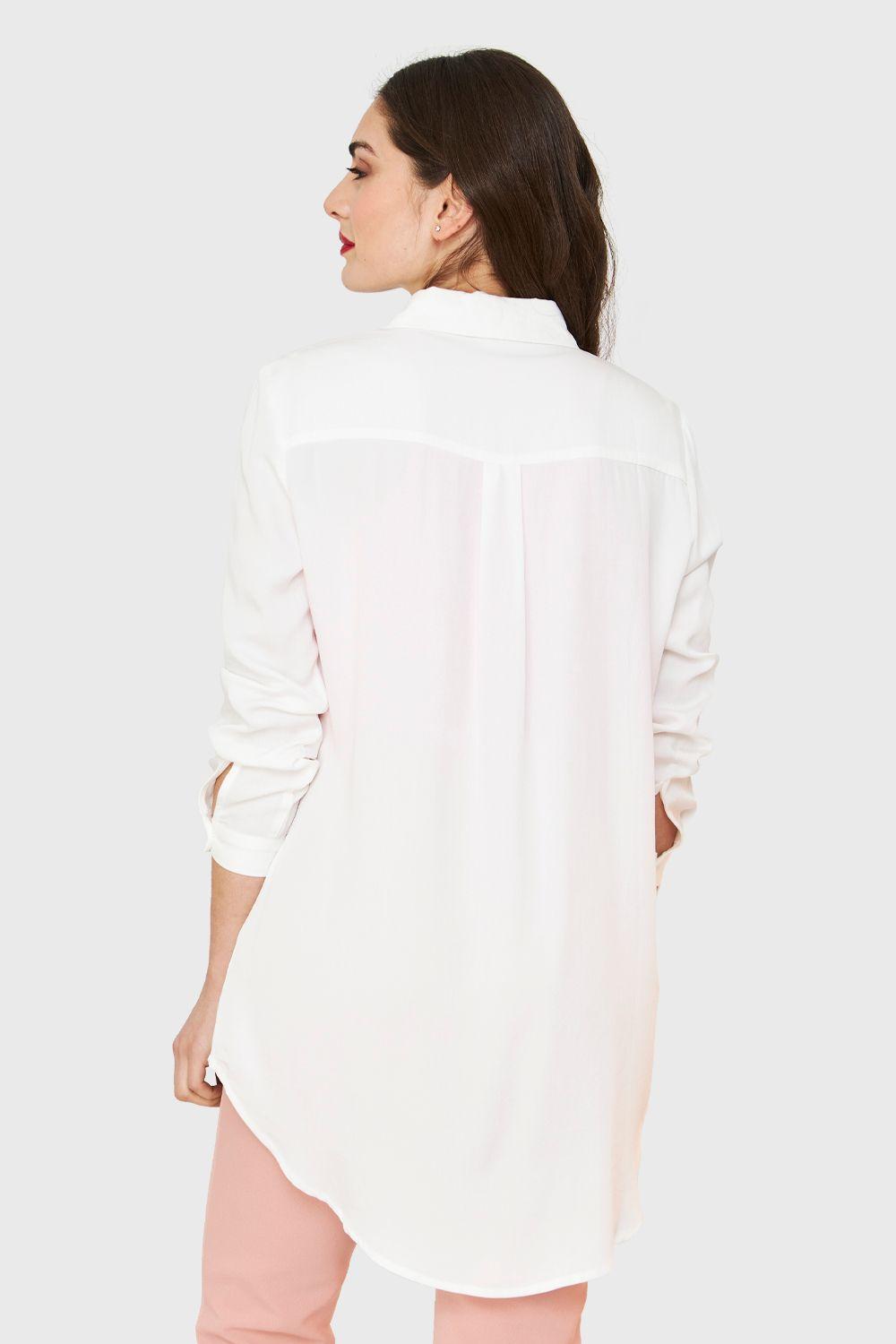 Camisa Larga Bolsillo Blanco Nicopoly-3
