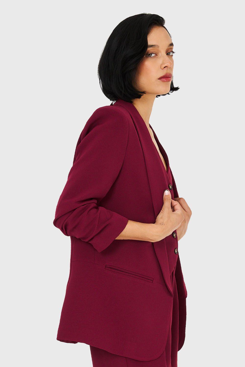 Blazer De Tope Manga 3/4 Recogida Burdeo Nicopoly-2